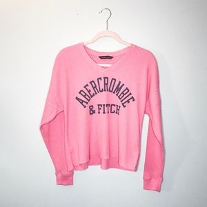 Abercrombie Waffle Knit Cropped Long Sleeve